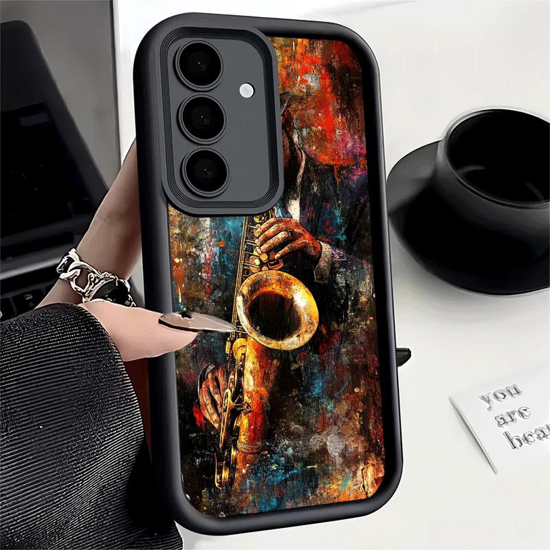 Phone Case for Samsung Galaxy A17 A16 A15 A14 A13 Saxophone Instrument Music A56 A36 A26 A55 A35 A25 A54 A34 A24 A53 A33 A23 A07