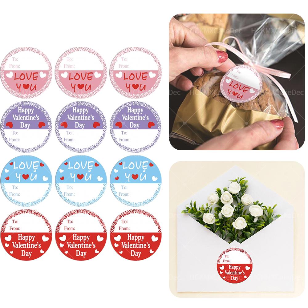 

120pcs/48pcs Happy Valentine s Day Leaving a Message Label for Valentine s Day Wedding Party Gift Label Decorative Sticker 180*100*40CM