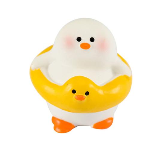 Mini Goose Figurine Tiny Miniature White Goose Small Cute Resin Animal Statue for DIY Crafts Lawn Yard Decor Dollhouse