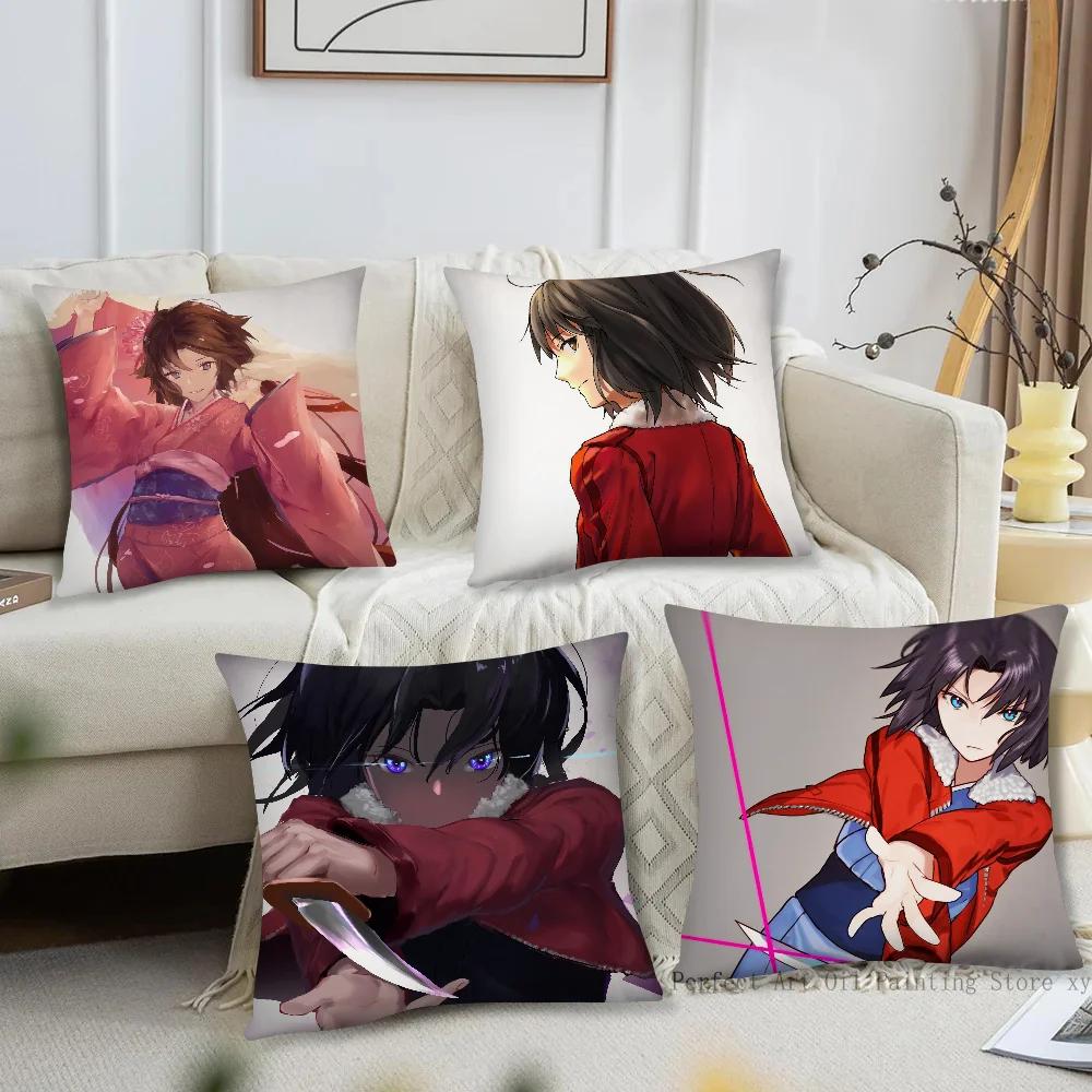 Shiki Ryougi Animation The Garden Of Sinners Kissenbezug Quadratisches Kissen Schlafzimmer Sofa Freizeit Auto Wohnzimmer Heimdekoration 40X40