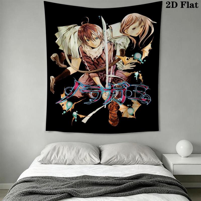 Noragami Stray God Wall Tapestry Aesthetic Wall Hanging Printed Fabric Blanket Decorative Tapestries for Bedroom Living Room Home Decor