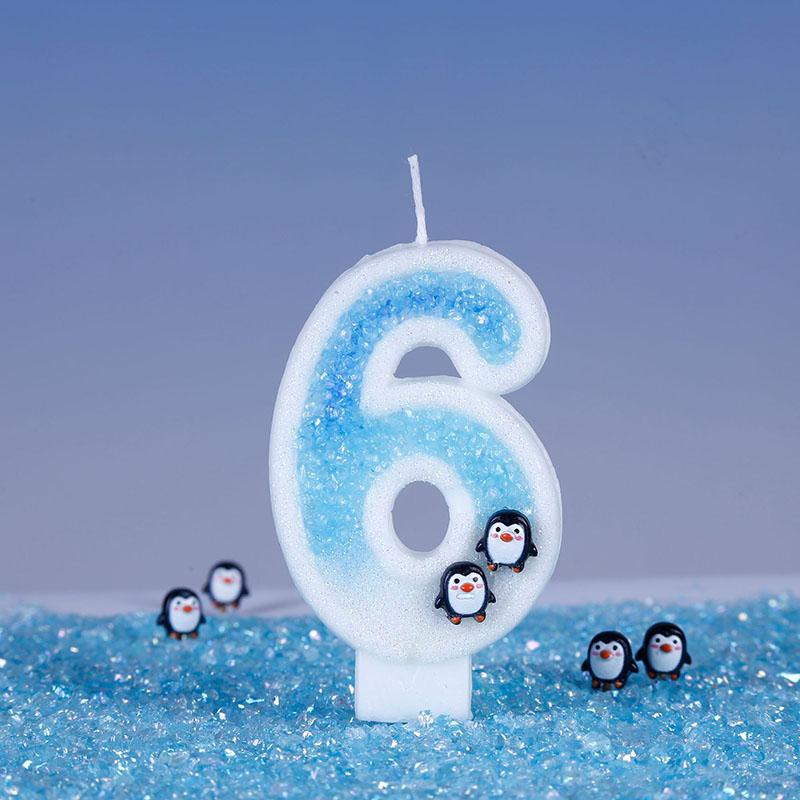 Cute Penguin Birthday Candles 3D Antarctic Glacier 0-9 Number Nice Party Wedding Cakes Decorations