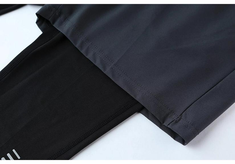 Men's 3/4 Quick-Dry Elastic Fitness Running Pants - Two-Piece Style