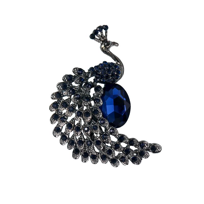 Brand High Quality Crystal Rhinestones Peacock Decor Jewelry Brooches For Women