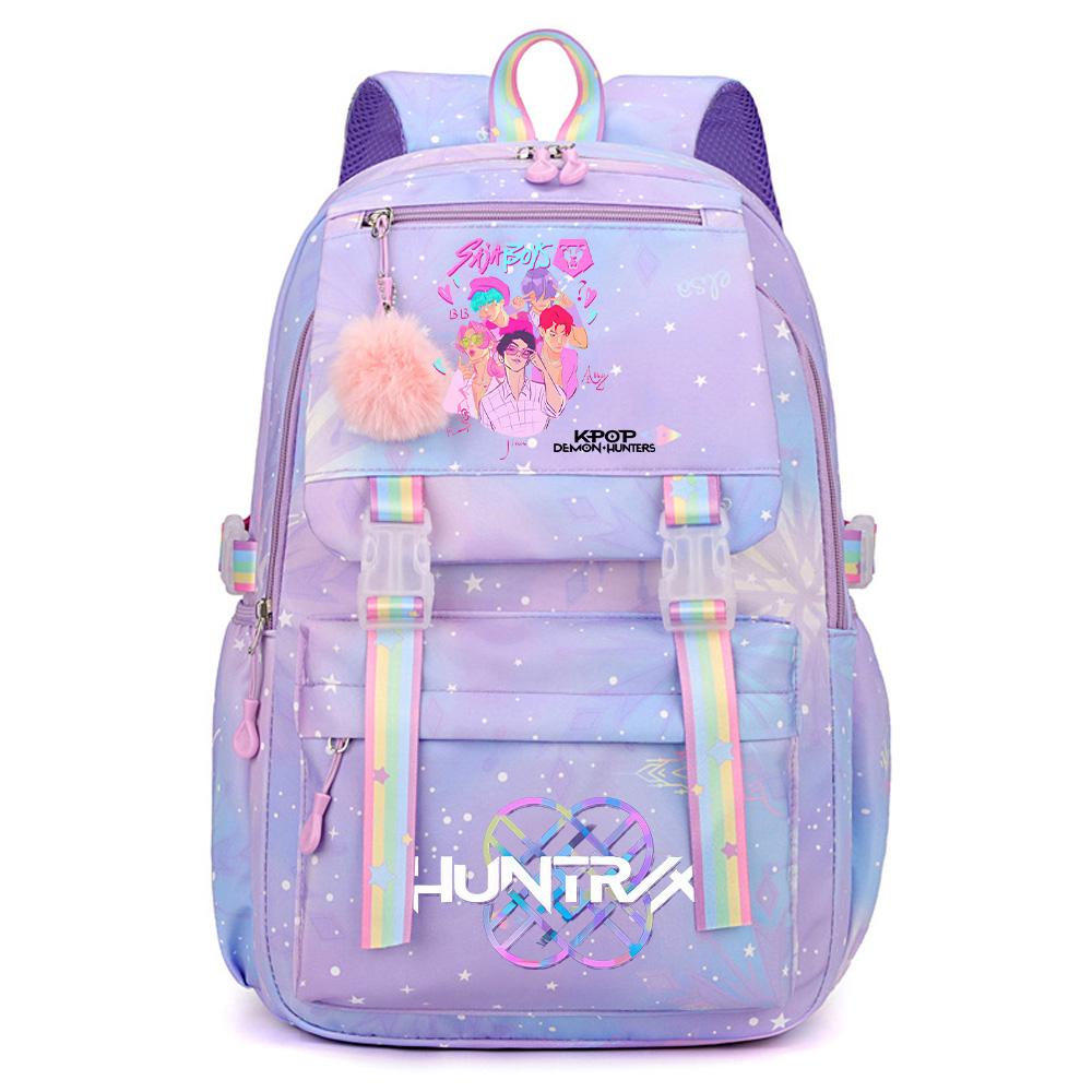 Anime K-Pop Demon Hunters Printed Large Capacity Waterproof Backpack Teenger Student Girl Boy Schoolbag Bookbag Women Large Capacity Travel Bag Gift
