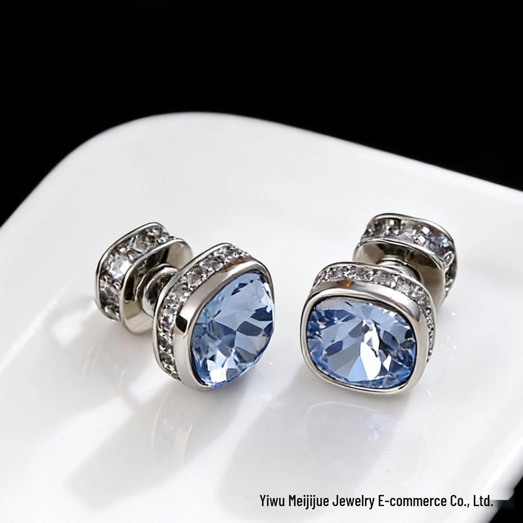 Miki Light Luxury Crystal Stud Earrings: Elegant Women's Niche Design for Fashion