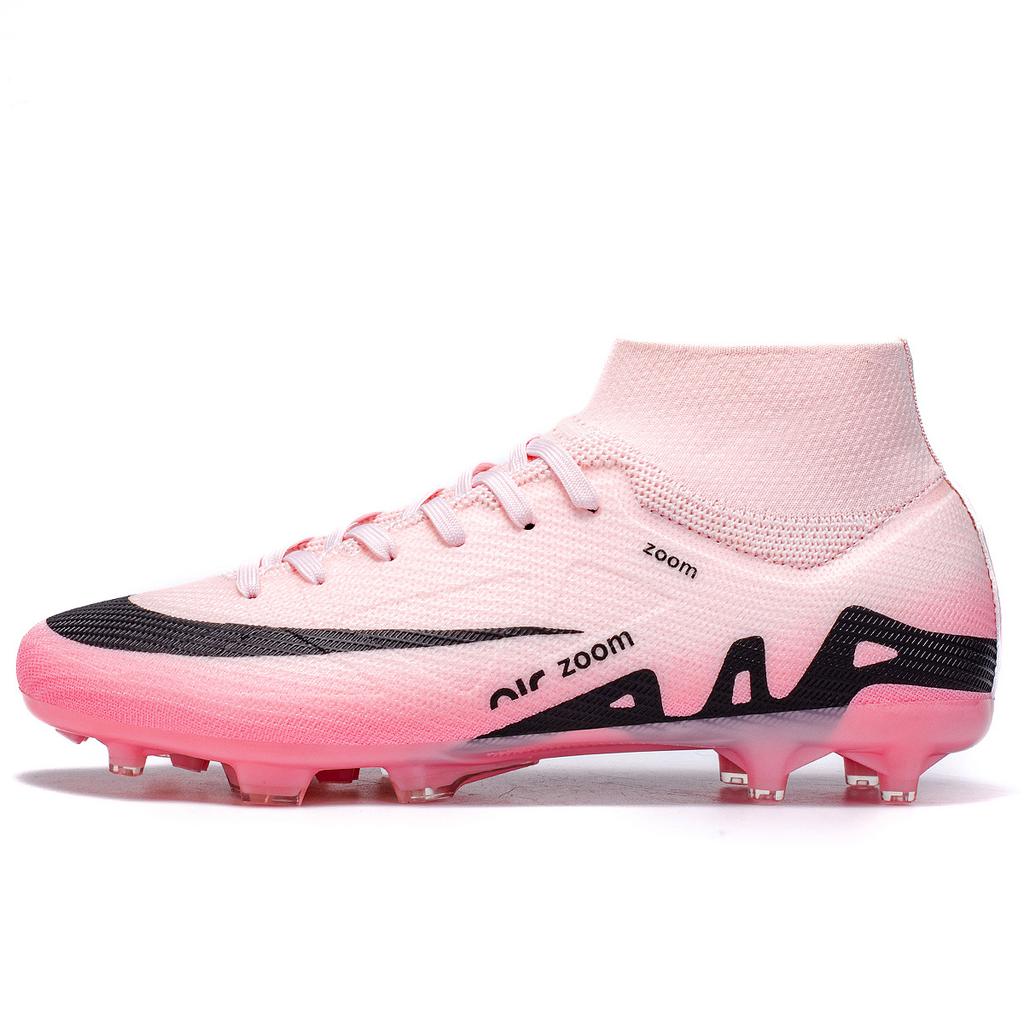 High-top men's and women's football shoes Adult adolescent students Artificial grass broken nails spikes Sports training shoes