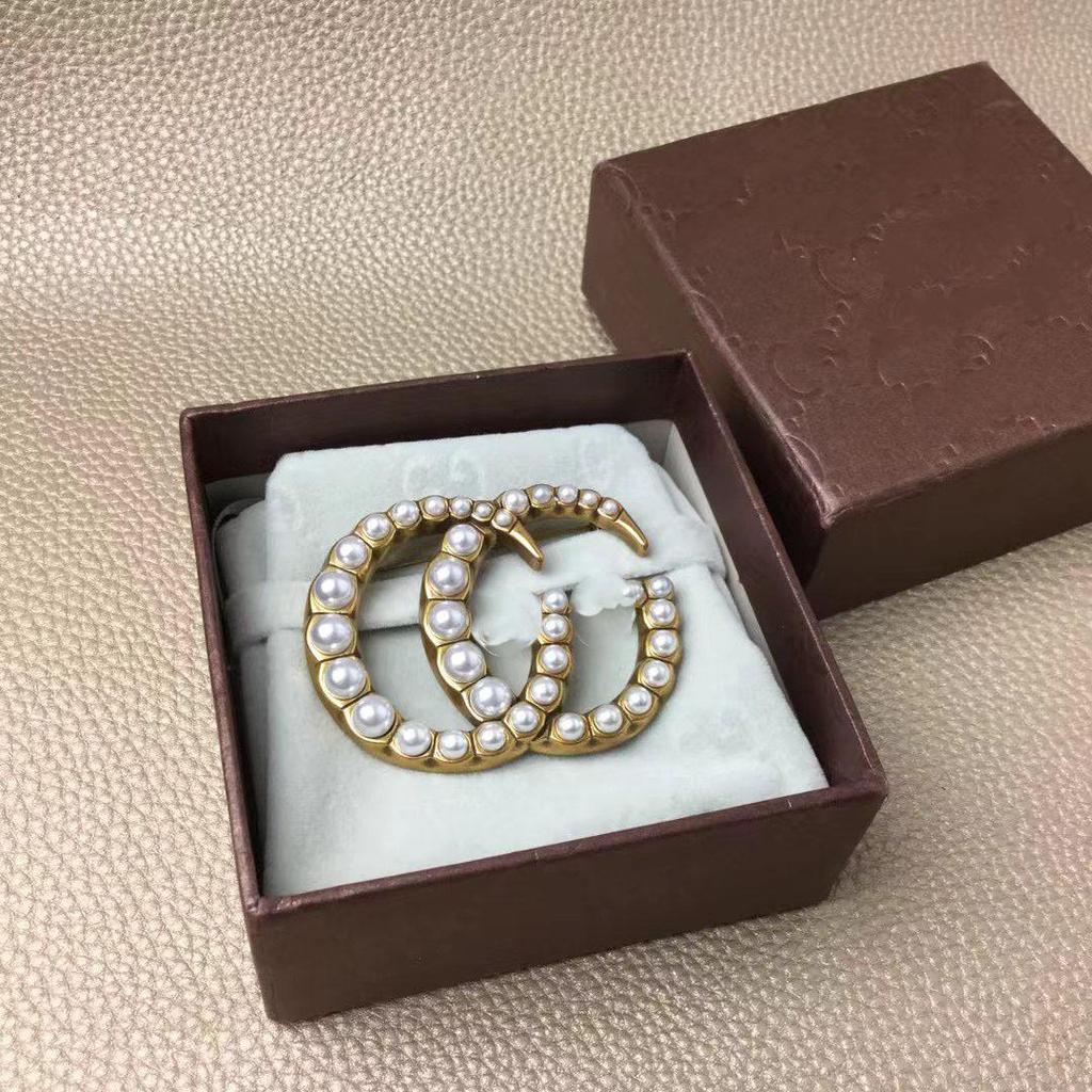 Vintage Doppel-G Perlenbrosche - Klassischer Damenstil 2025