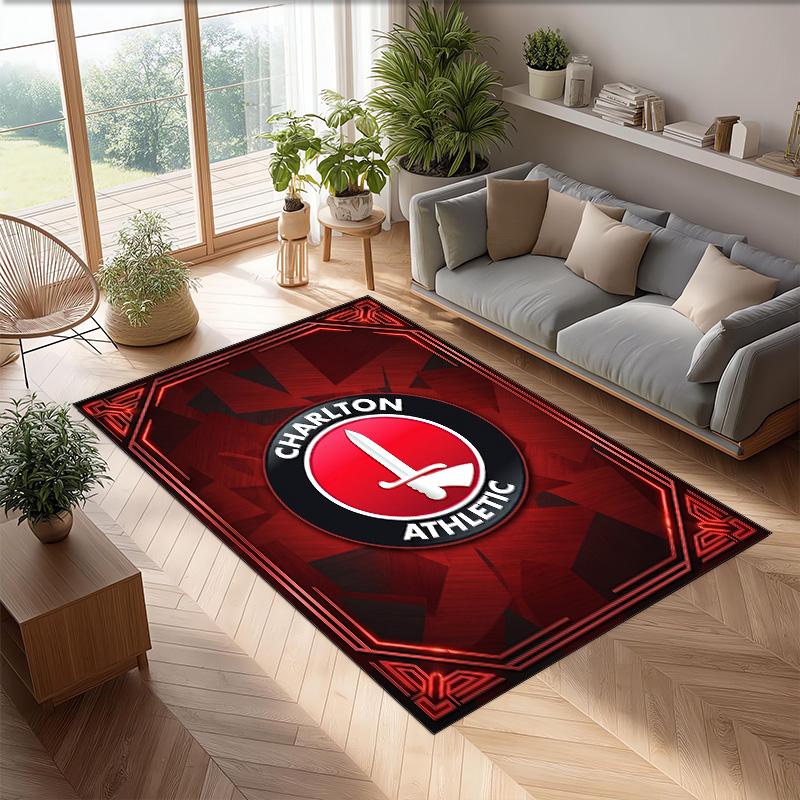 Tappeto Morbido Antiscivolo per Interni con Motivo Calcio Charlton Athletic FC Tappetino Decorativo Sportivo per Camera da Letto