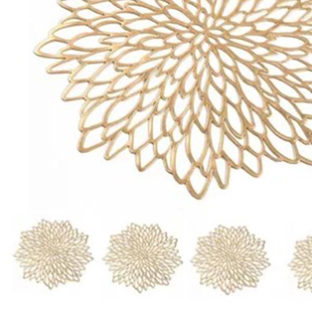 8 szt. wydrążonych podkładek stołowych w kształcie kwiatów z PVC, odpornych na ciepło podkładek pod talerze do jadalni