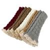 Long Fingerless Mittens Lace Trim Women Knitted Gloves Fashion Arm Warmers  Writting Friendly
