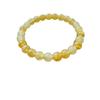 Xiyin Citrine Beaded Bracelet: Yellow Stripe Crystal Handmade Elastic Design