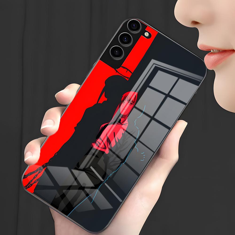 Anime Chainsaw Man M-Makima Phone Case For Samsung A25 A13 A33 5G A54 A36 A35 A56 A52 A14 Shockproof Glass Cover