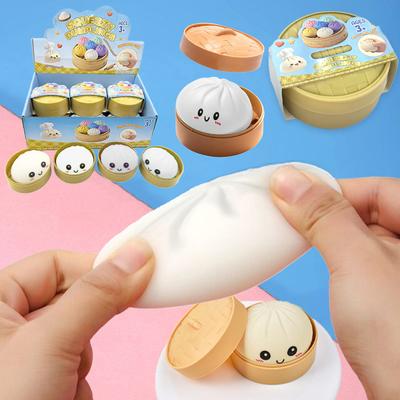 Brot Stressbälle Fidget Sensorisches Spielzeug Simulation Essen mit kleinem Dampfgarer Knetmasseball Stressabbau Handspielzeug Kindergeschenk