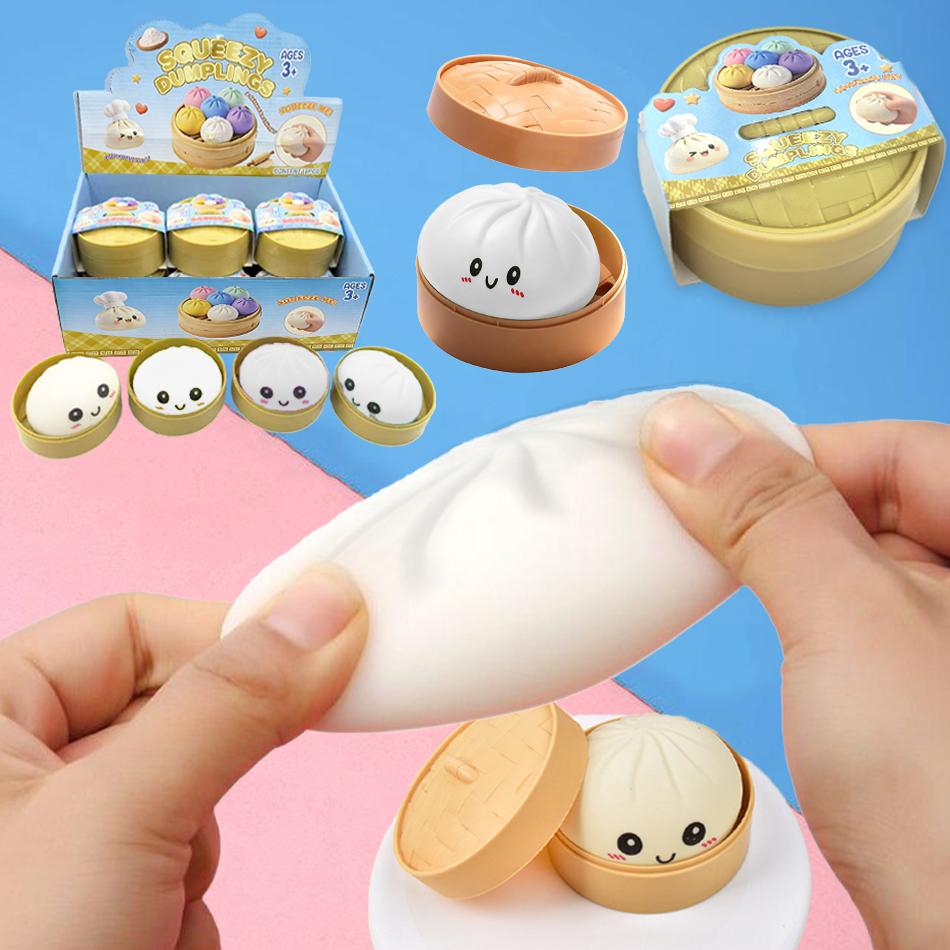 Bread Stress Ball Toy With Steamer Box Stress Reducing Rebound Toy Stress Relief Adults Sensory Ball Unique Home Decoration Gift