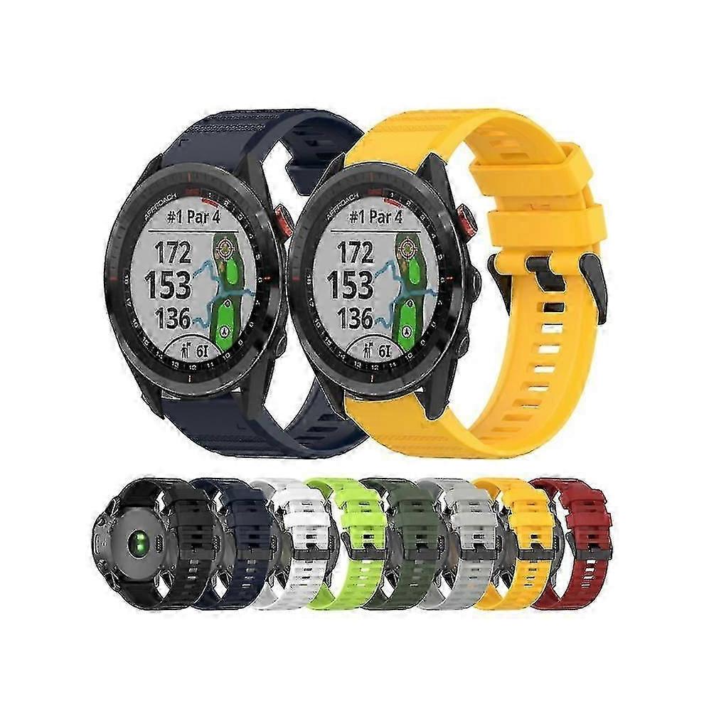 (White) For Garmin Approach S62 22mm Horizontal Texture Silicone Watch Band With Removal Tool KVGK
