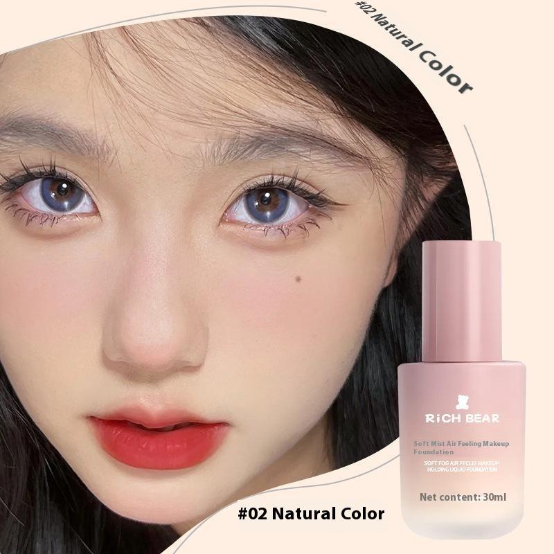 RichBear Soft Mist Skin-friendly Foundation Moisturizing Long-lasting Concealer Non-stuck Powder Breathable Base Makeup Foundation