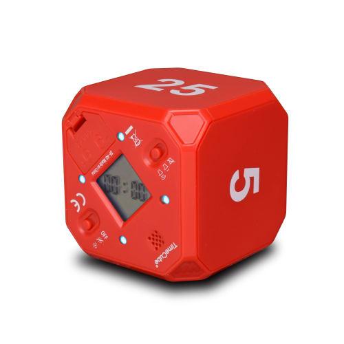 

TimeCube Plus Preset Timer with 4 LED Lights and Alarms for Time Management and Countdown Settings (Red - 5, 10, 20, 25 Minutes)