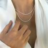 Popular Silver Colour Sparkling Clavicle Chain Necklace For Women Fine Choker