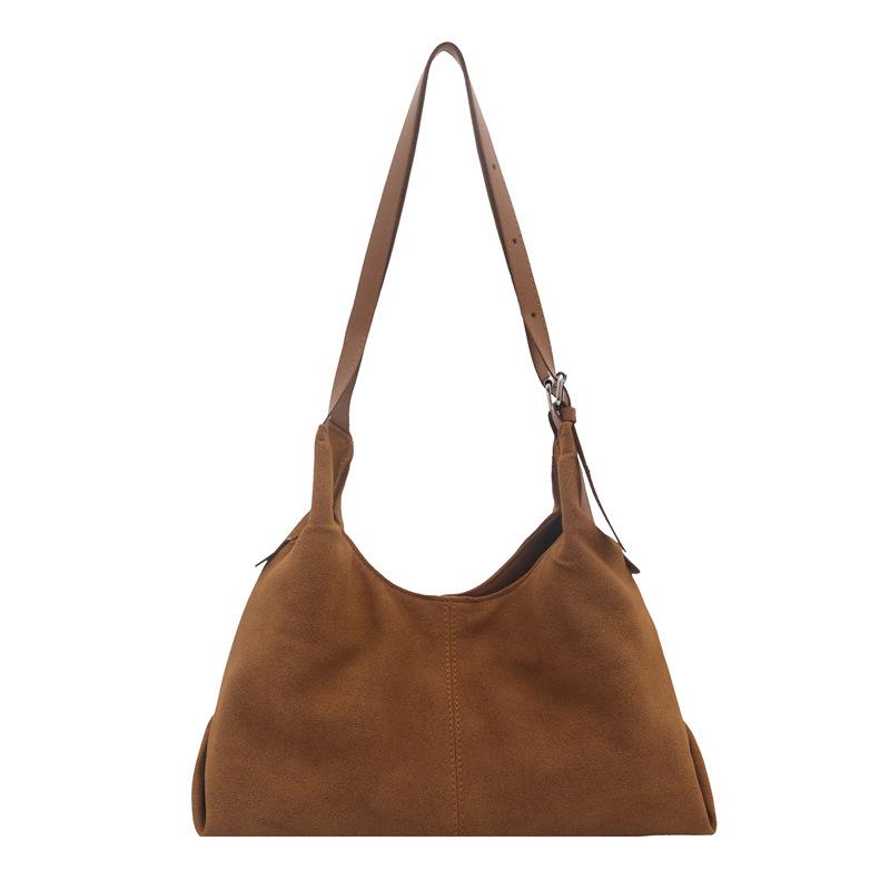 Premium Suede Retro Shoulder Armpit Bag Women's Fashion Versatile Commuter Large Capacity Messenger Tote Bag