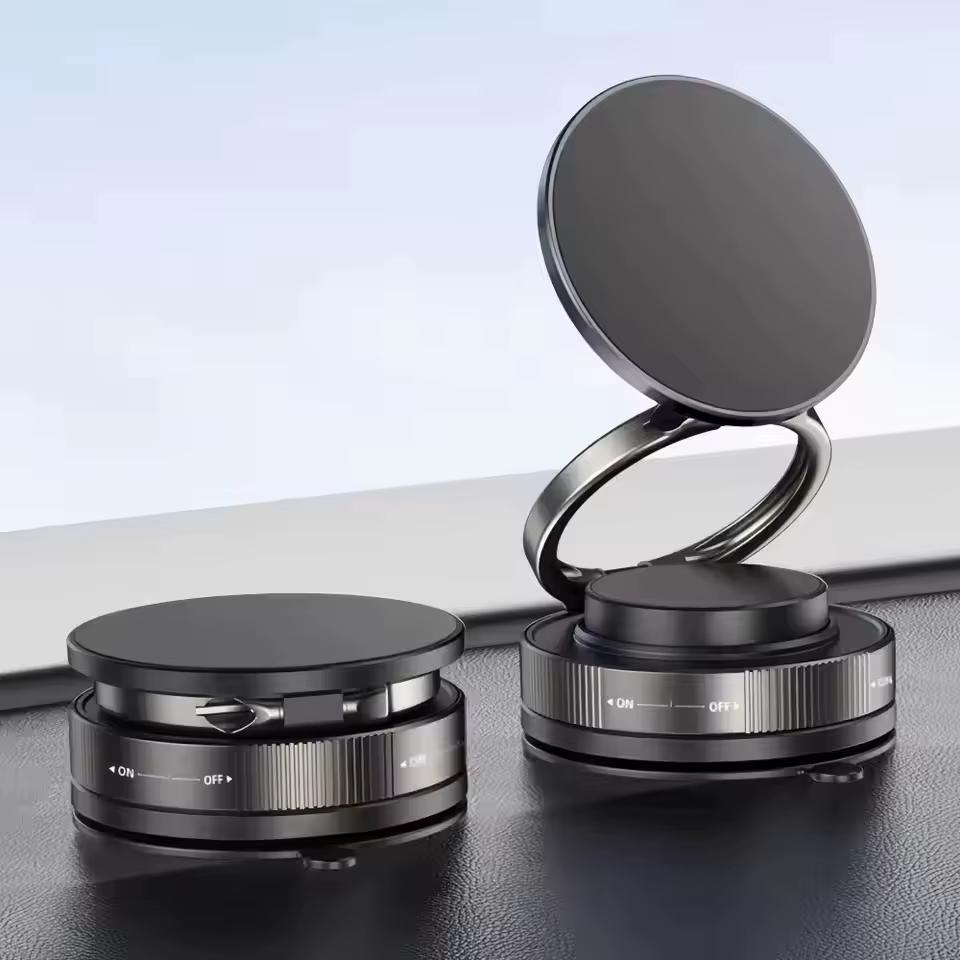 2026 New Vacuum Magnetic Phone Holder for Car - Suction Cup Phone Mount for MagSafe, 360° Rotatable Portable Strong Magnet Stand