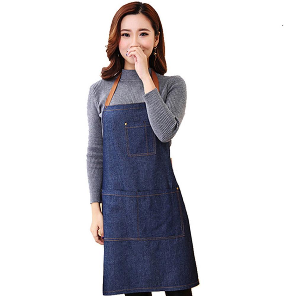 For BBQ Cooking Baking Kitchen Accessories Women Chef Cleaning Tool Denim Apron Bib Burp Cloth