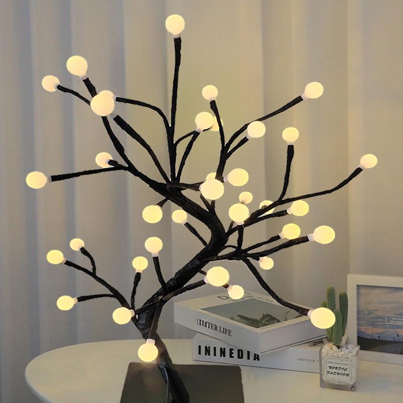 LED Maple Leaf Tree Lamp with Voice Remote - Creative USB Night Light for Room Decor & Gifts