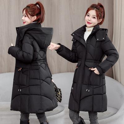 Fashion Winter Parker Women's Loose Long Cotton-padded Jacket Waist Slim Thick Warm Ladies Parkas Outerwear