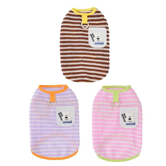 Hundeshirts Sommer Bedruckte Welpenkleidung Weicher Atmungsaktiver Pullover T-Shirt mit D-Ring für Kleine Mittlere Hunde Katzen