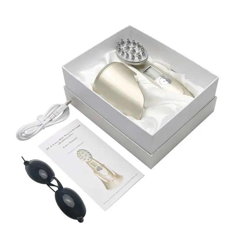 РЧ Лазерный Массажер-Расческа для Роста Волос Терапия против Выпадения Волос Инфракрасный Красный Свет EMS Массажер Радиочастотный Уход Расческа для Волос