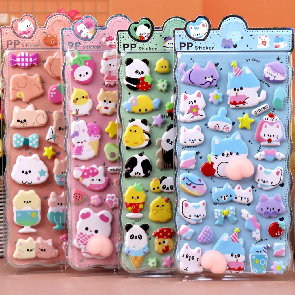 Pukupuku Butt Stickers of 3D Cute Animal Butt Character Stickers Fluffy and Squishy Squishy Treat Stickers for Smartphone and Water Perfect for DIY A