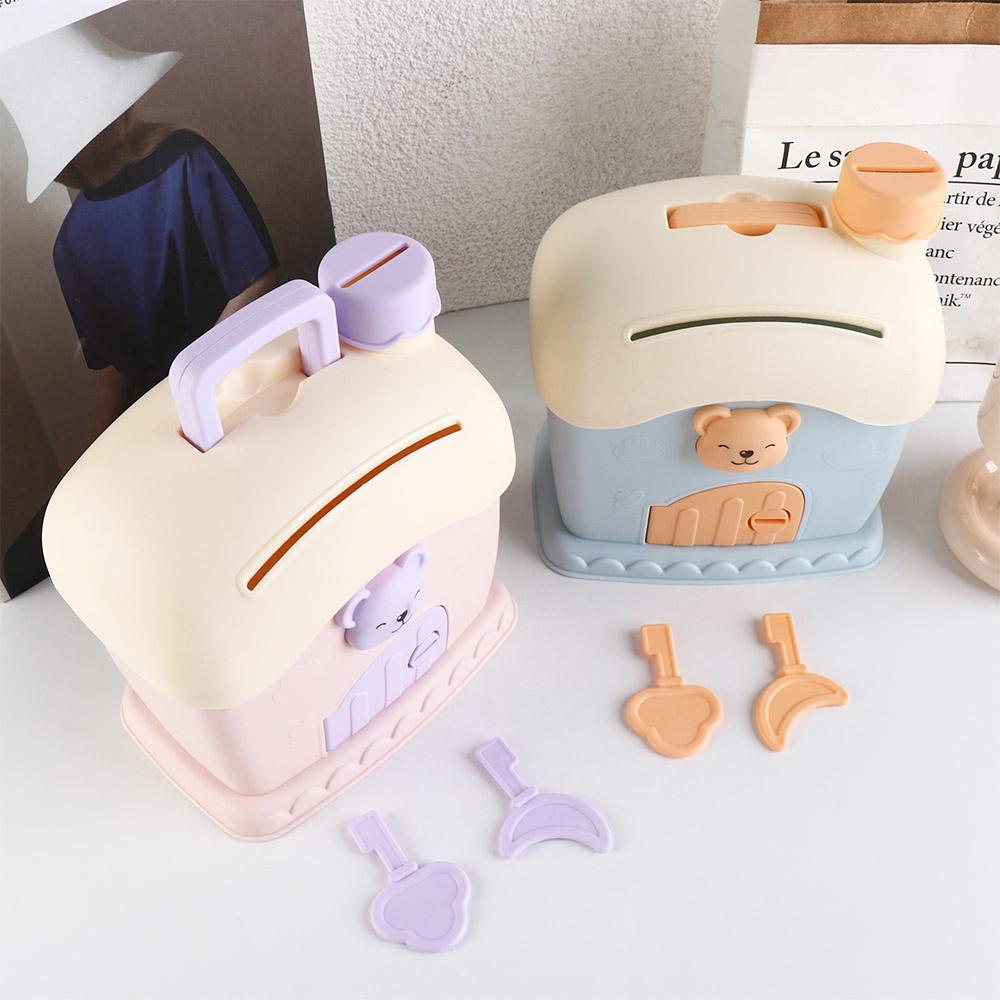 Cute Portable Piggy Bank Educational Money Saving Pot Creative Bear Savings Bank Kindergarten
