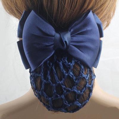 Lady Bow Barrette Hair Clip Net Cover Bowknot Net Bun Snood