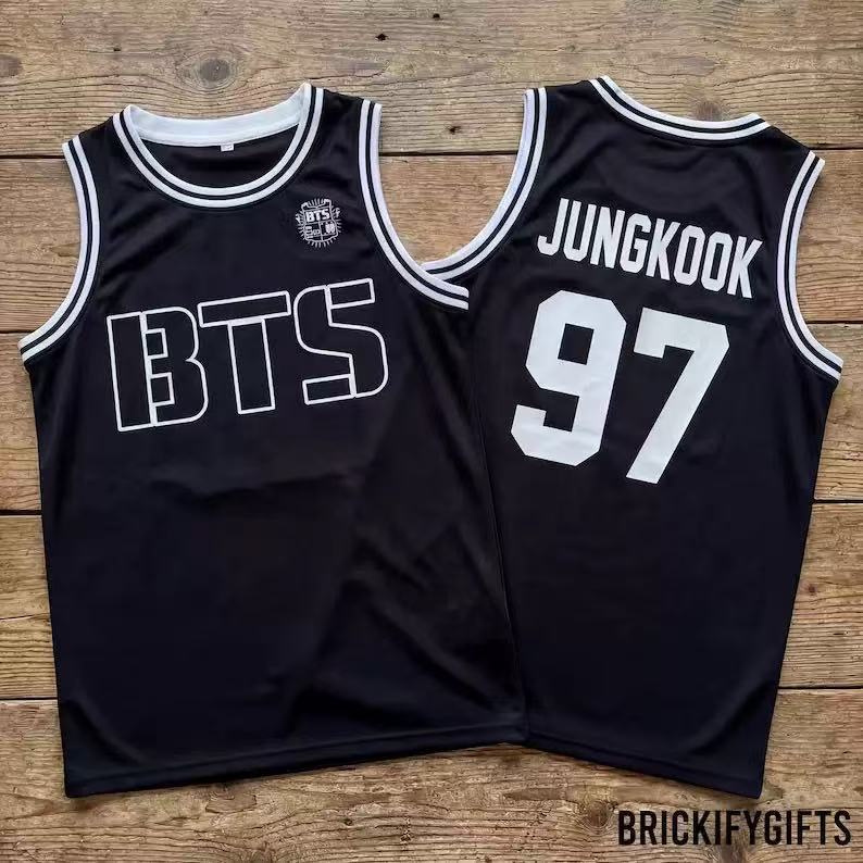 Kpop BTS Basketballtrikot Unisex Ärmelloses Netz-Tanktop Sportliche Athletische Weste Lässige Streetwear Sommerkonzert Fan-Support Merchandise