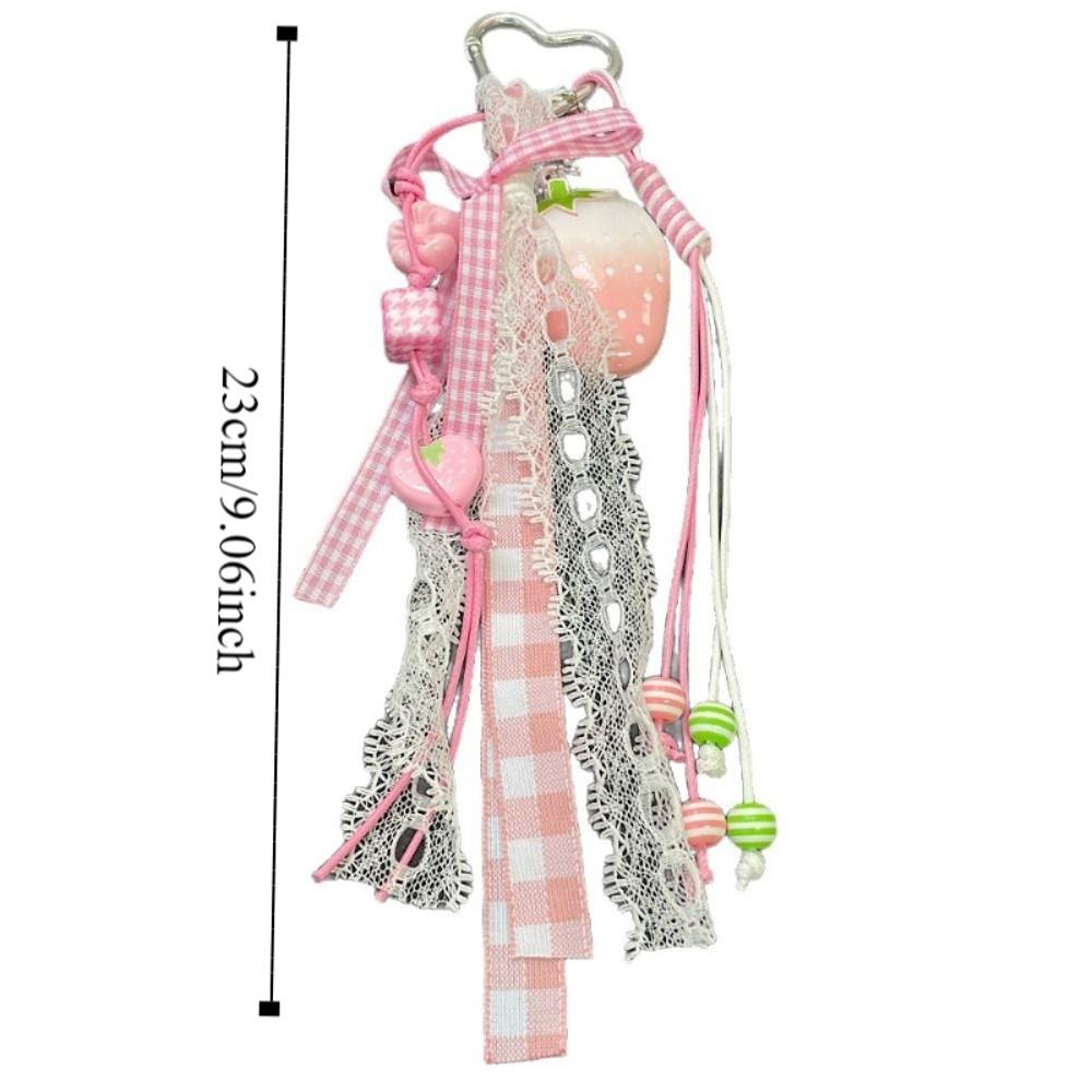 Bag Decoration Strawberry Bag Charms Girl Heart Girl Sweet  Key Chain  Birthday Kids Gift