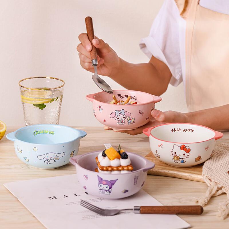 Shixun Kids Kuromi Double-Handle Ceramic Bowl