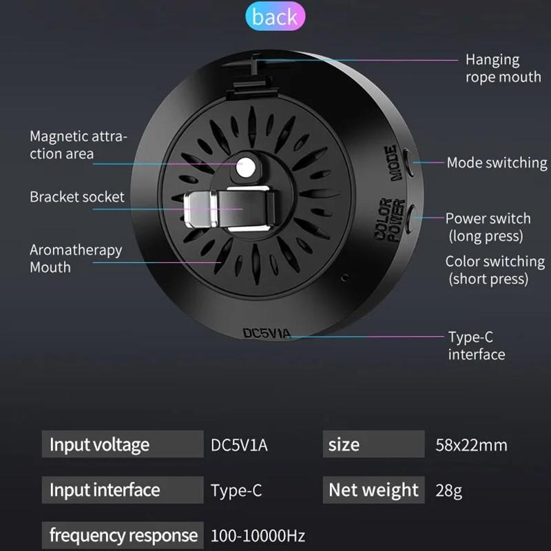 2-in-1-Auto-RGB-Atmosphären-Musiklicht und Auto-Aromatherapie, sprachgesteuertes Pickup-Licht, dekoratives Desktop-Licht