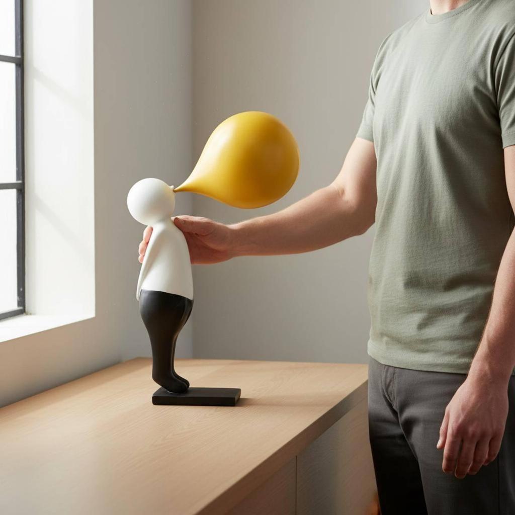 Modern Resin Figure Creative Shape Sculpture Minimalist Balloon Person
