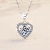 S925 Sterling Silver Necklace 1 Carat Love Heart Pendant Plated 18 Gold Silver Jewelry Moissanite Clavicle Chain 2026