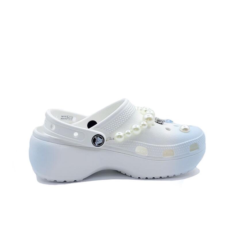 Crocs Baya Platform Clog Butterfly Love Flower Dream Girl's School Style Beach EVA Hole Shoes Unisex White Blue