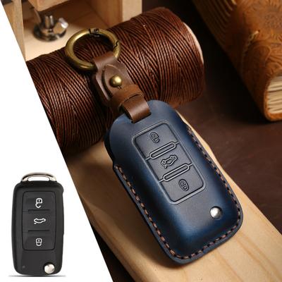 Car Key Cover Is Suitable for Volkswagen Golf Santana Bora Key Protective Case Bag Can Be Sent On Behalf of Cowhide Material