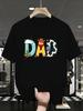 1PC Men' Cow Space Print T-Shirt - Loose Fit Crew Neck Suitable for Birthday Parties, Durable D