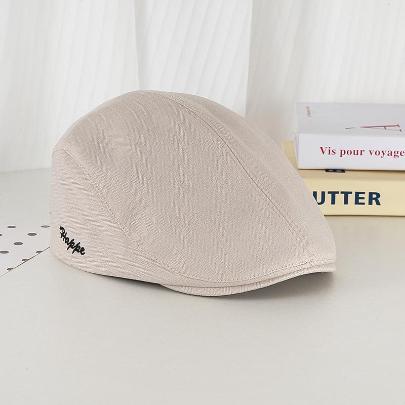 British style retro newsboy hat men's and women's solid color versatile simple forward hat antique literary cap