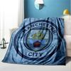 Manchester City FC Pattern Blanket for Home Decoration, Bed, Sofa, Car Travel, Camping, Suitable for All Seasons, Birthday Christmas Gift