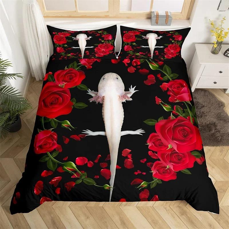 Highland Cow Bedding Set Farm Animal Duvet Cover Single King Queen Red Rose Comforter Cover Micr