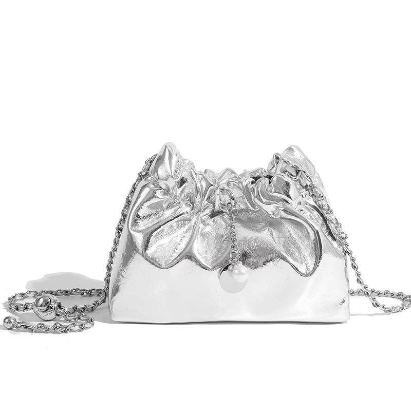 New Women's Bag Niche Light Luxury Wrinkled Cloud Bag Chain Crossbody Bag Fashion Versatile Shoulder Bucket Bag