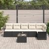 VidaXL Ensemble de canapé de jardin 6 pièces avec coussins Rattan noir 3345387