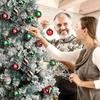 6/24pcs Colored Painting Christmas Balls Glitter Christmas Tree Hanging Pendant Ornament Home New Year Party Gift Decoration