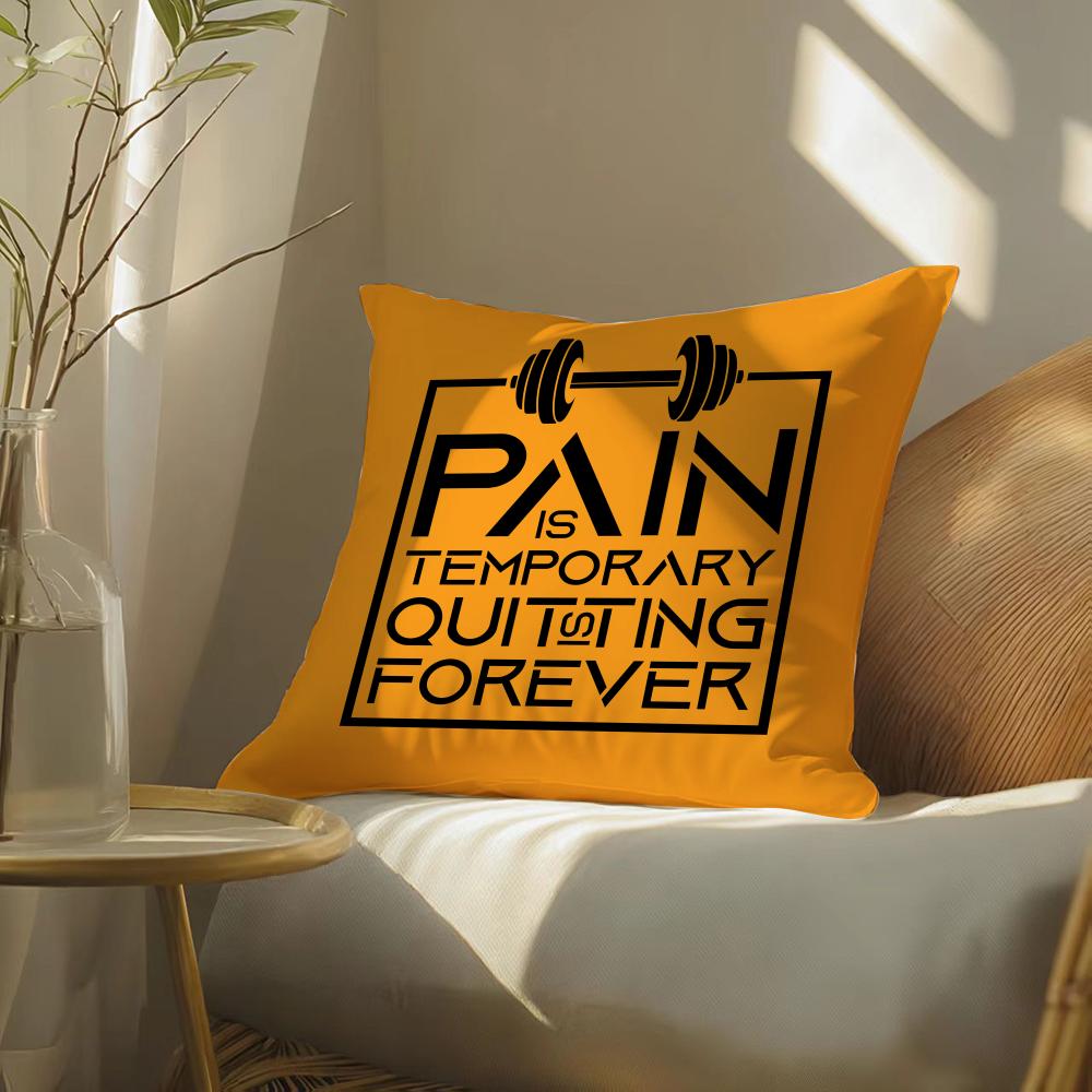 No Pain No Gain Cushion Cover Soft Short Plush Pillow Cover Smooth Cozy Texture Aesthetic Cushion Case Home Decor