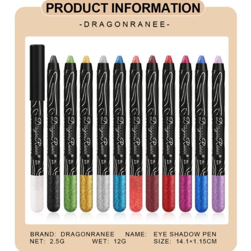 Stick Ombretto 12 Colori Glitter Trucco Occhi Facile da Applicare A Prova di Sbavature Matita Ombretto Shimmer Trucco Occhi